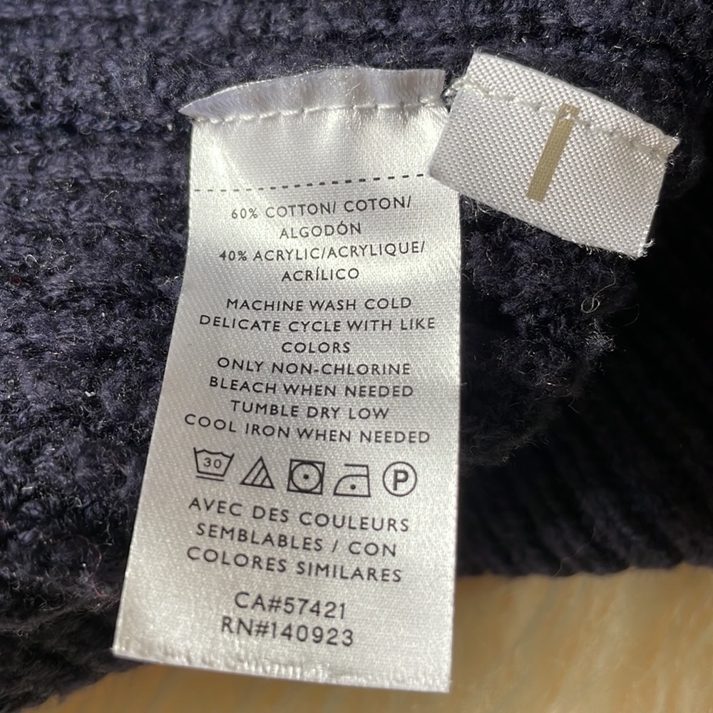 Loft button up navy sweater - Picture 3 of 3